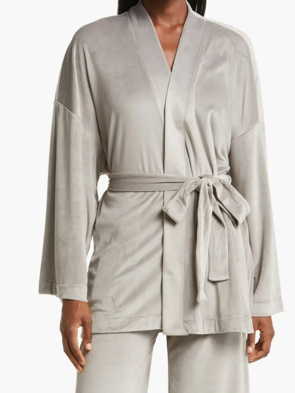 Skims Valour Short Robe In Gray Size Medium